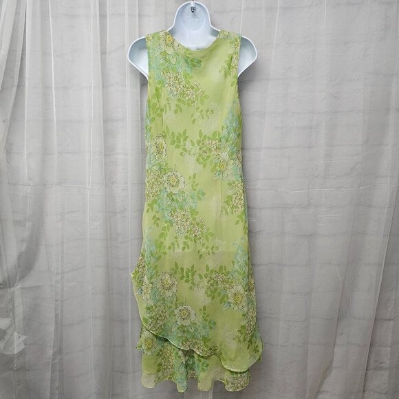 Studio 1 Green Floral Sleeveless Maxi Dress Romantic Boho Fairy 14 - Picture 7 of 12